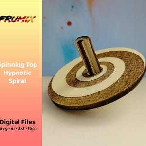 Hypnotic Spiral Spinning Top SVG – Optical Illusion Toy Design – 3 Layer Laser Cut File for CNC & Lightburn