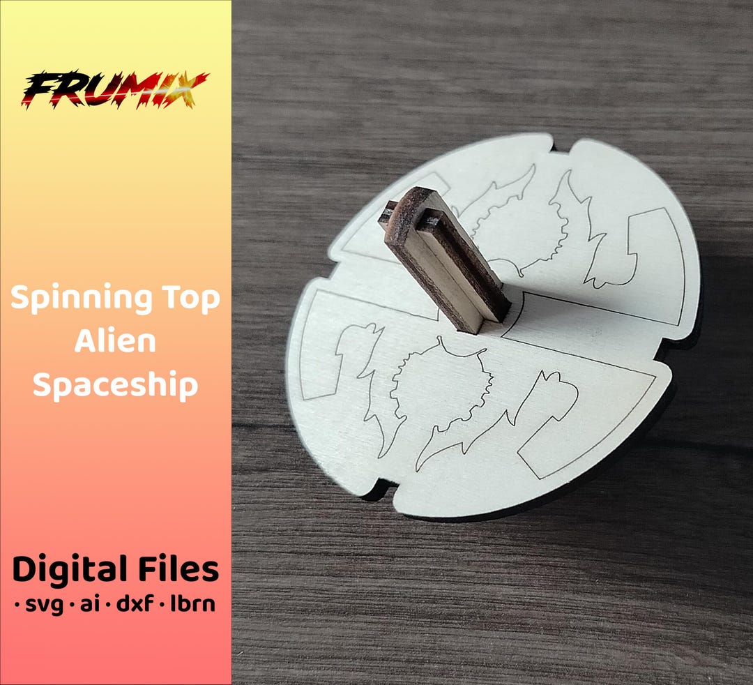 Alien Spaceship Spinning Top SVG – UFO Motif – 3 Layer Laser Cut File ...