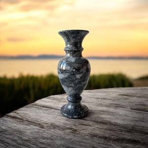 Black Gray Marble Vase