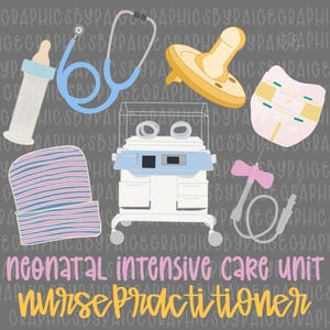 NICU nurse practitioner PNG | Neonatal Intensive Care Unit Nurse Design | Cute Floral Sublimation PNG | Baby Nurse Clipart Digital Download