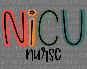 NICU Nurse PNG: Retro Neonatal Design for Sublimation (Digital Download)