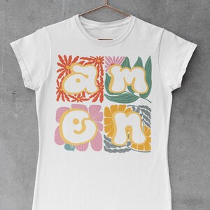 Amen PNG | Retro Floral Christian Design | Groovy Faith Sublimation ...