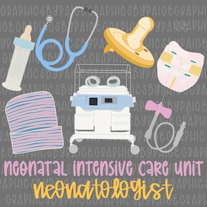 NICU neonatologist PNG | Neonatal Intensive Care Unit Nurse Design | Cute Floral Sublimation PNG | Baby Nurse Clipart Digital Download
