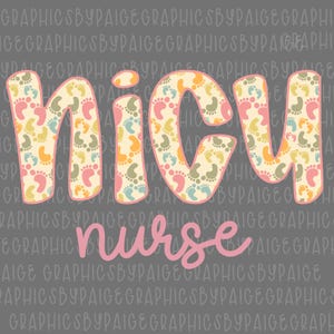 NICU PNG | Neonatal Intensive Care Unit Nurse Design | Cute Floral Sublimation PNG | Baby Nurse Clipart | Digital Download