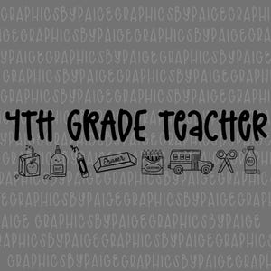 4.Klasse Lehrer PNG | Vierte Klasse Sublimationsdesign | Lehrer Shirt PNG | Zurück in die Schule Digitaler Download | Druckbare Grafik