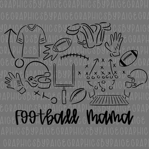Football Mama PNG: Game Day Shirt Design, Sports Mom Clipart (Digital Download