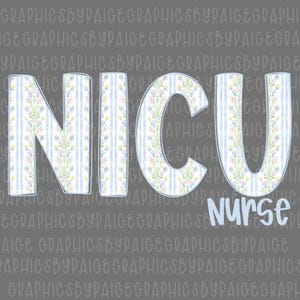 NICU PNG adorable| Neonatal Intensive Care Unit Nurse Design | Cute Floral Sublimation PNG | Baby Nurse Clipart | Digital Download