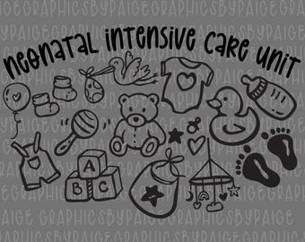 NICU Nurse PNG: Baby Clipart, Sublimation Design (Digital Download)