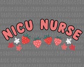 Strawberry NICU Nurse PNG: Floral Clipart (Digital Download)