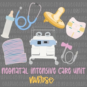 NICU Nurse PNG | Neonatal Intensive Care Unit Nurse Design | Cute Floral Sublimation PNG | Baby Nurse Clipart | Digital Download