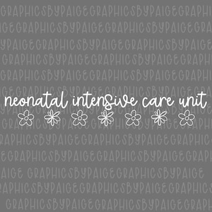 NICU Nurse black and white PNG | Neonatal Intensive Care Unit Nurse Design | Cute Floral Sublimation PNG | Baby Nurse Clipart | Digital