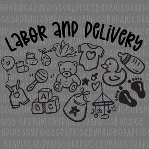 Labor and Delivery Nurse PNG | OB Nurse Sublimation Design | Cute Baby Clipart PNG | Digital Download for L&D Gifts and Crafts