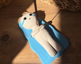 Handmade Ceramic Incense Holder | Whimsical Sculpture | Emotional Decor | Choose Your Character