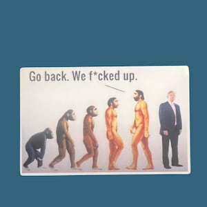 Funny Anti Trump MAGA Sticker, Evolution "Go Back" Trump Sucks Sticker, Democrat Sticker, Political humor, Political Sticker, FDT, Left Wing