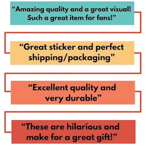 May include: Image featuring four rectangular text boxes with red connecting lines. The boxes contain text in black font on various colored backgrounds: teal, yellow, orange, and red. The text describes the quality and durability of a product.