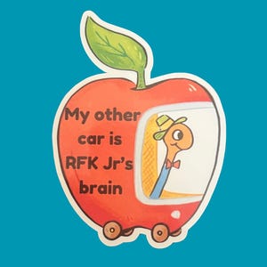 Funny RFK Jr&#39;s Brain Sticker, Democrat Sticker, Political humor, Politics Sticker, Left Wing, FDT, Anti Republican, Anti MAGA