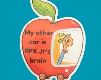 Funny RFK Jr's Brain Sticker, Democrat Sticker, Political humor, Politics Sticker, Left Wing, FDT, Anti Republican, Anti MAGA