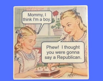 Anti Republican Sticker, Funny Political Humor, Democrat Sticker, FDT Sticker, Anti Trump, Hydroflask, Laptop, Mommy I think I'm a boy