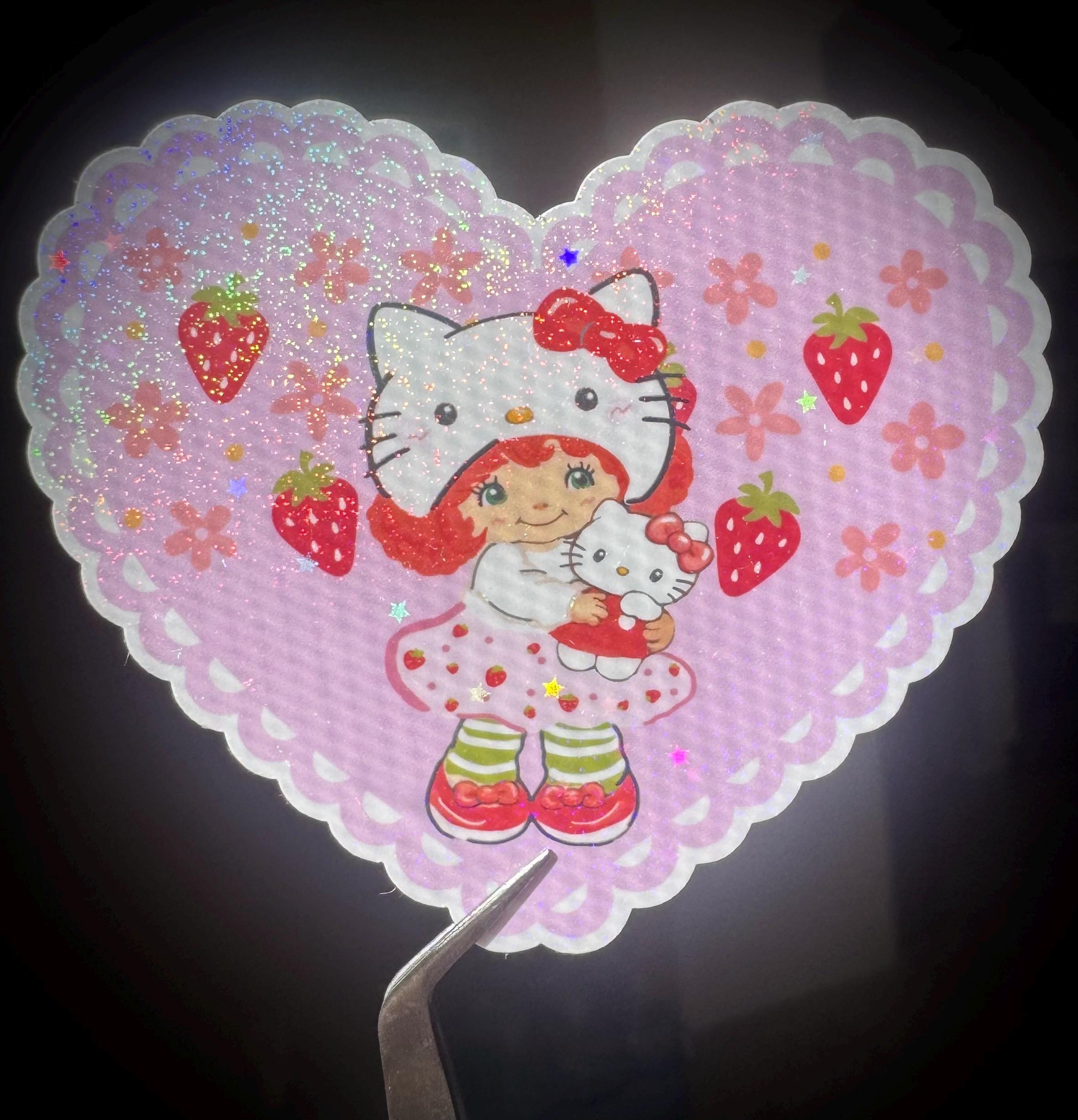 Hello X Strawberry Sticker - Etsy