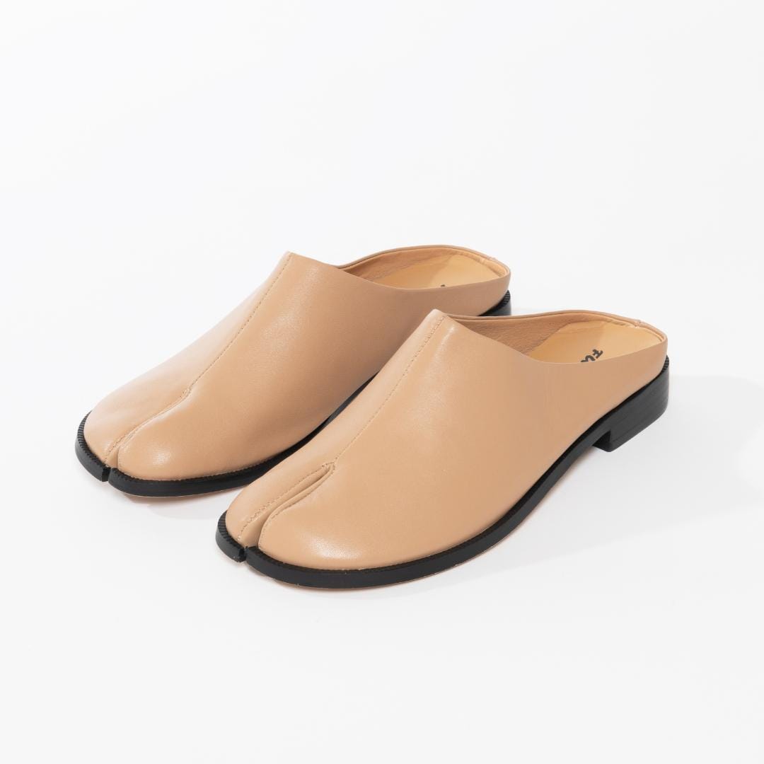 Japanese-inspired Leather Tabi Clog Mules - Etsy