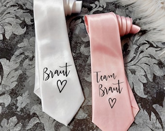 JGA-Krawatten Herz - Braut und Team Braut
