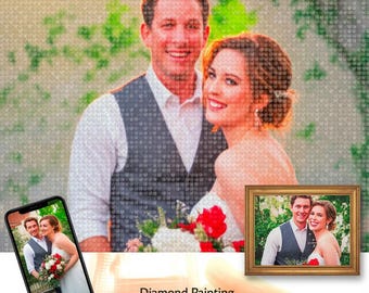 Benutzerdefinierte Foto Diamant Malerei Kit, personalisierte Text Jahrestag Geschenk