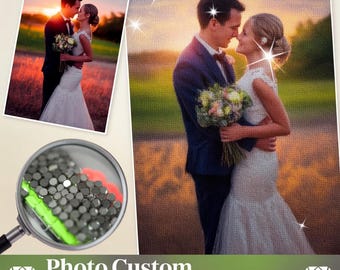Kundenspezifisches Foto-Diamant Malerei Kit, personalisiertes Hochzeitsporträt