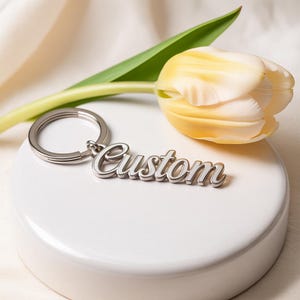 Custom Name Keychain | Personalized Script Name Keychain | Metal Name Keychain | Custom Engraved Keychain | Name Keychain for Her/Him