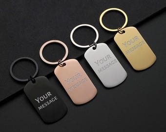 Personalisierte Edelstahl Hundemarke Schlüsselanhänger, Geschenk personalisiert