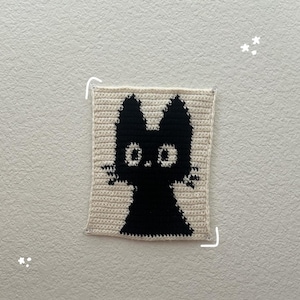 Studio Ghibli Inspired Crochet Tapestry – Jiji the Cat