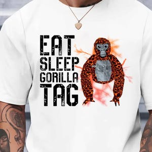 Eat Sleep Gorilla Tag Tshirt, T-shirt de jeu vidéo pour enfants, T-shirt d'anniversaire d'enfant, T-shirt de jeu, cadeau pour les enfants gamers, T-shirt cadeau unisexe rétro