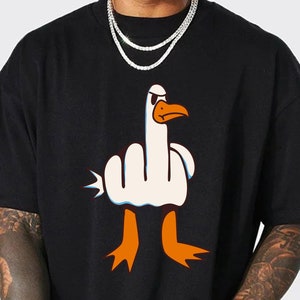 Camiseta de dedo medio de dibujos animados atrevidos, camiseta divertida de dibujos animados enojados, camiseta sarcástica de dedo medio, camiseta de pájaro de dibujos animados, camiseta divertida de humor de broma