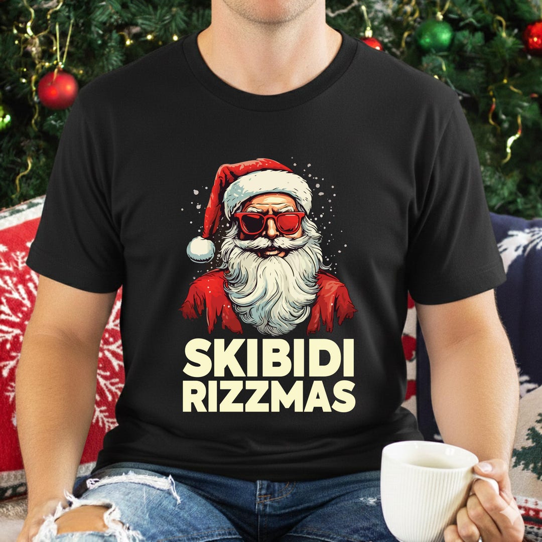 Skibidi Rizzmas T-shirt - Gen Z Christmas Meme Shirt - Funny Santa Rizz ...