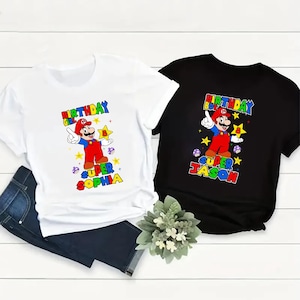 Personalized Super Mario Birthday T-shirt: Custom Name & Age