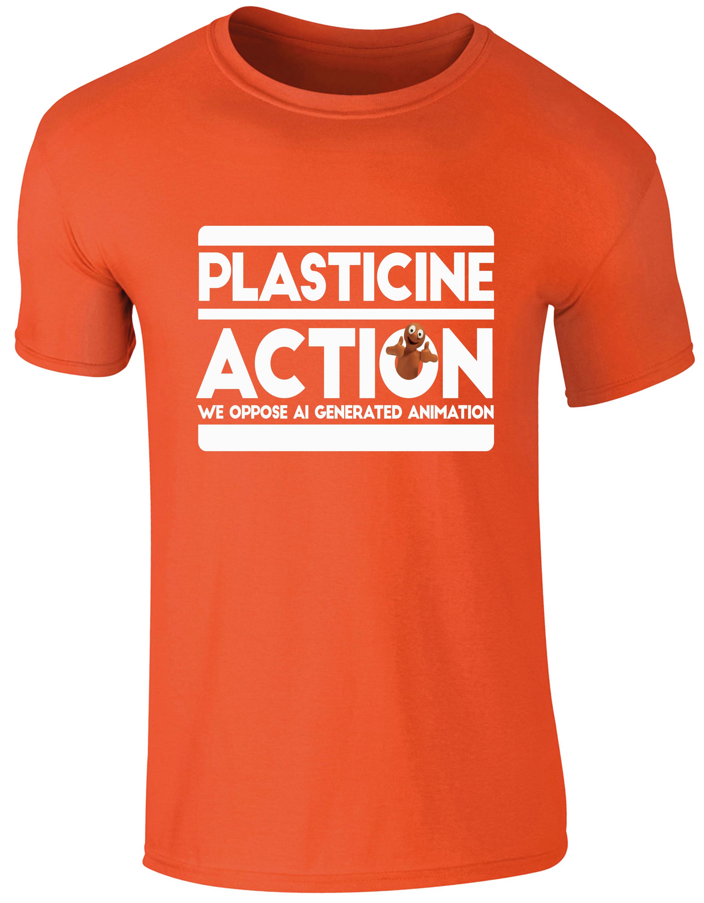 Plasticine Action We Oppose AI Generated Animation T-shirts - Store Online Shopping In USA - Foto 9