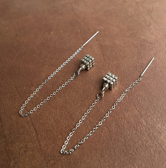 Pull through shop chain earrings