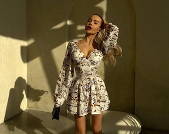 Women&#39;s Romper Dress with Shorts, Crinkled Cotton Silk Jumpsuit, Casual and Practical Playsuit, Lightweight and Stylish for Everyday Wear
