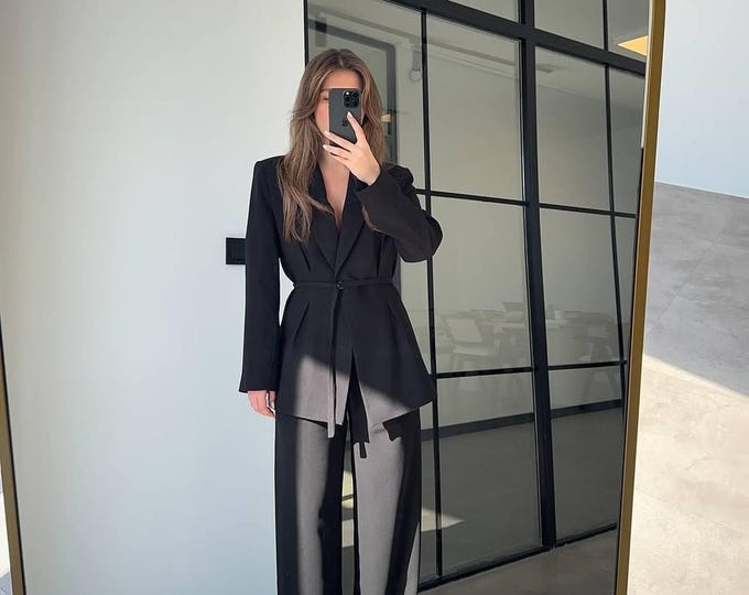 Featured listing image: Women's Suit – Blazer and Trousers Set, Stylish Business Outfit, Trendy Formal Wear, Fashionable Office Suit, Classic Tailored Suit Women