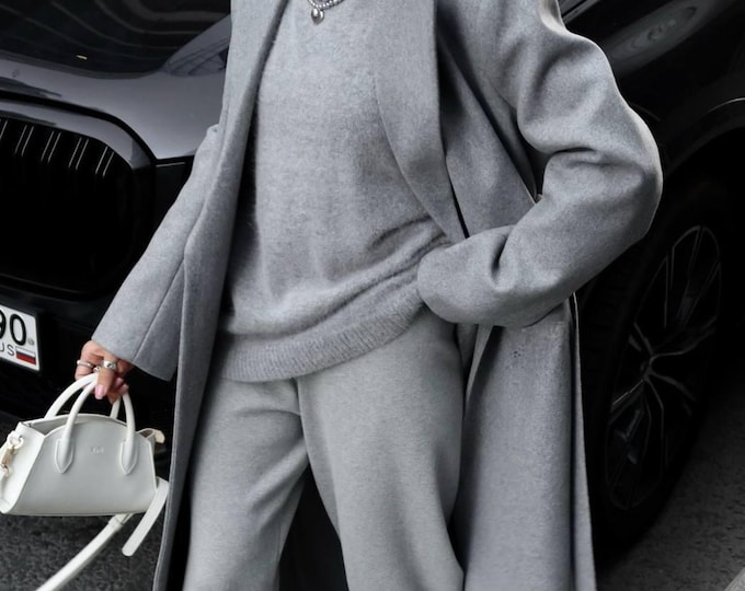 Featured listing image: Wool Blend Winter Coat for Women | Warm Cashmere Feel | Elegant Long Overcoat | Handmade in Ukraine