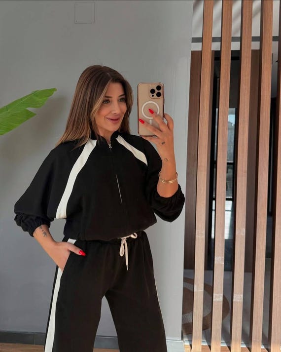 Completo Donna Due Pezzi - Cappotto E Pantaloni Casual Con Stile - Foto 9