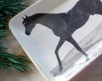 Melamine Stallion Valet Tray. Equestrian Catchall. Equestrian Soap Dish.