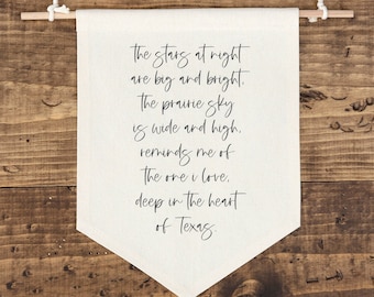 Calligraphy Hanging Wall Banner (Deep in the Heart of Texas)