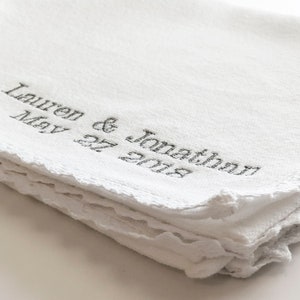 PERSONALIZED Heirloom Wedding Challah Cover with Crocheted Edges. Under the Chuppah. image 6
