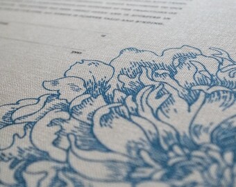 Bookcloth Ketubah Print by Jennifer Raichman - Peony Corner