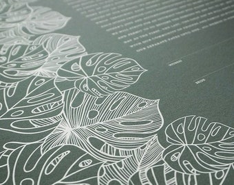 Signature Ketubah - Tropical Flora