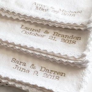 PERSONALIZED Heirloom Wedding Challah Cover with Crocheted Edges. Under the Chuppah. image 7