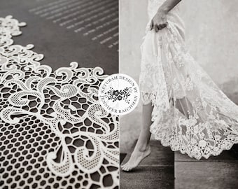 Papercut Ketubah - Lace Fringe on Cotton, Washi, or Bookcloth