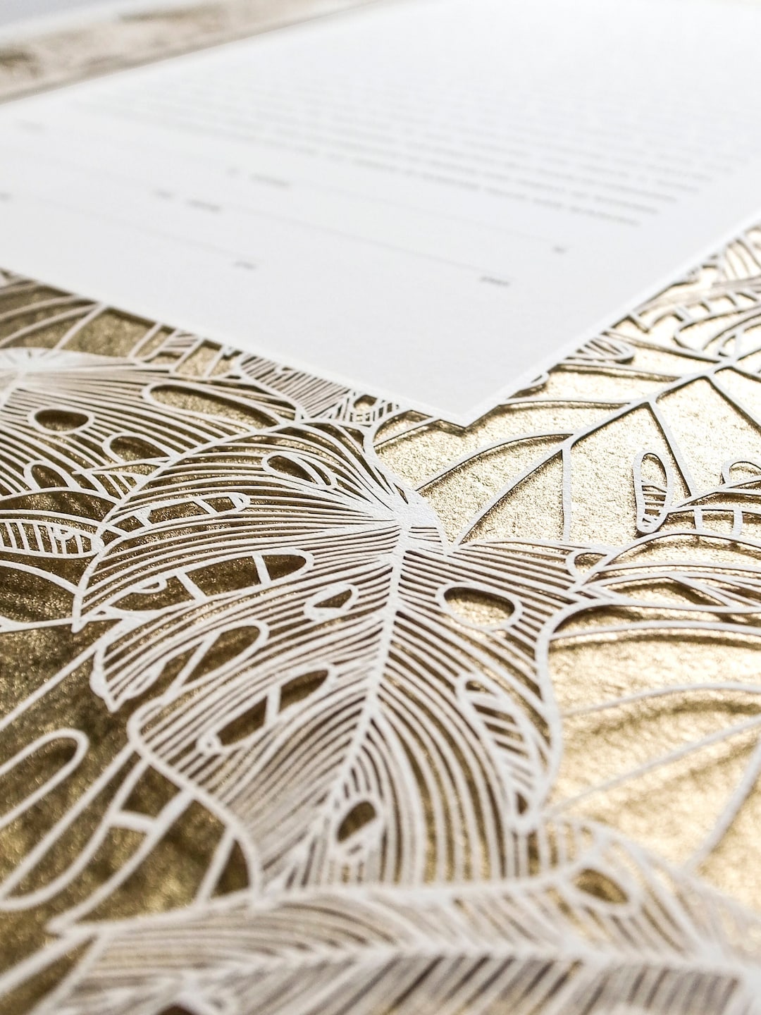 Papercut Ketubah Metallic Border - Tropical Frame (metallic Gold) - Etsy