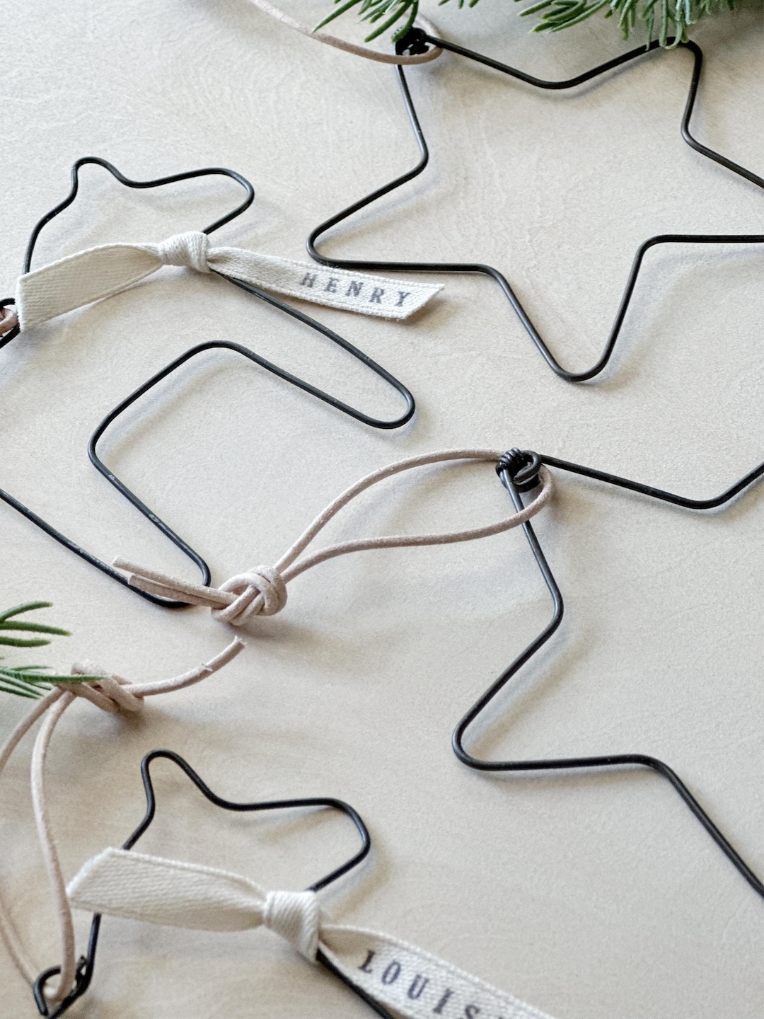 Personalized Equestrian Wire Dala Horse and Star Ornaments With a Hand ...