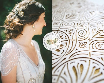 Metallic Papercut Ketubah - Art Nouveau Lace